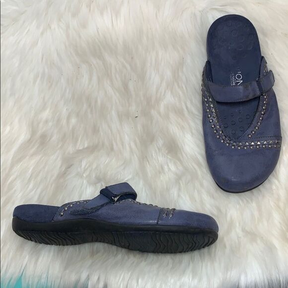 Vionic Telma Blue Mules Sz 9 - Picture 1 of 9